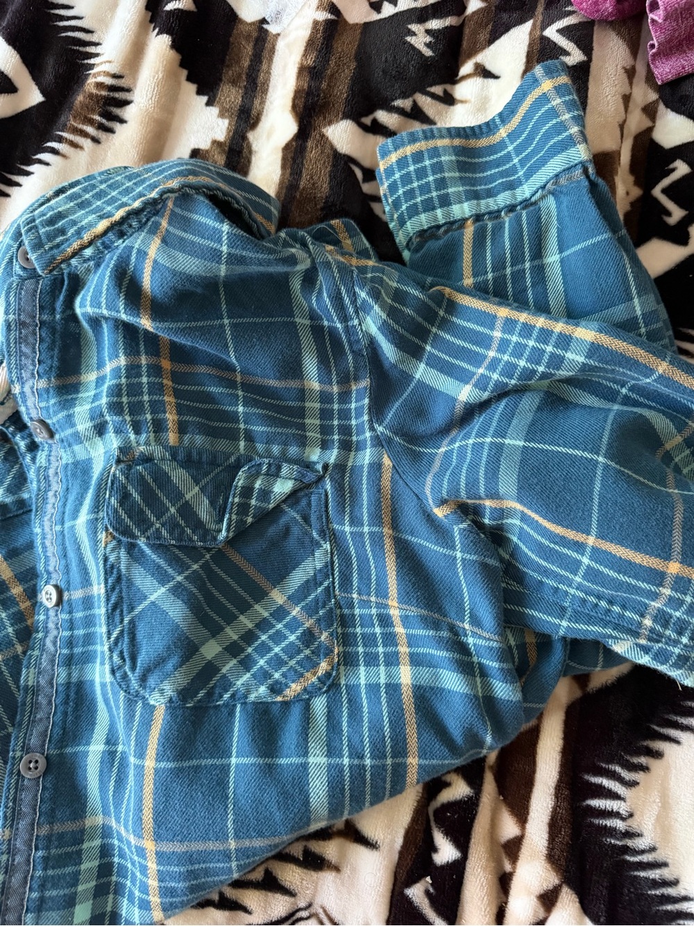 Marmot Teal Plaid Corduroy-Lined Jacket